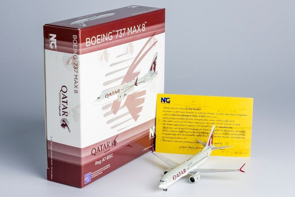 1:400 NG Model QATAR BOEING 737 MAX 8 Passenger Airplane Diecast Aircraft Model