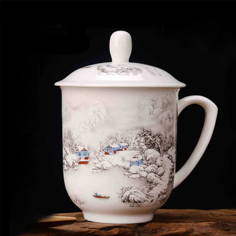 Large-capacity Ceramic Teacup China Jingdezhen Blue and White Porcelain