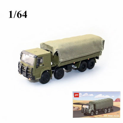 1:64 Diecast Howo Military Heavy-duty Truck Model Metal Car Model Collection Toy