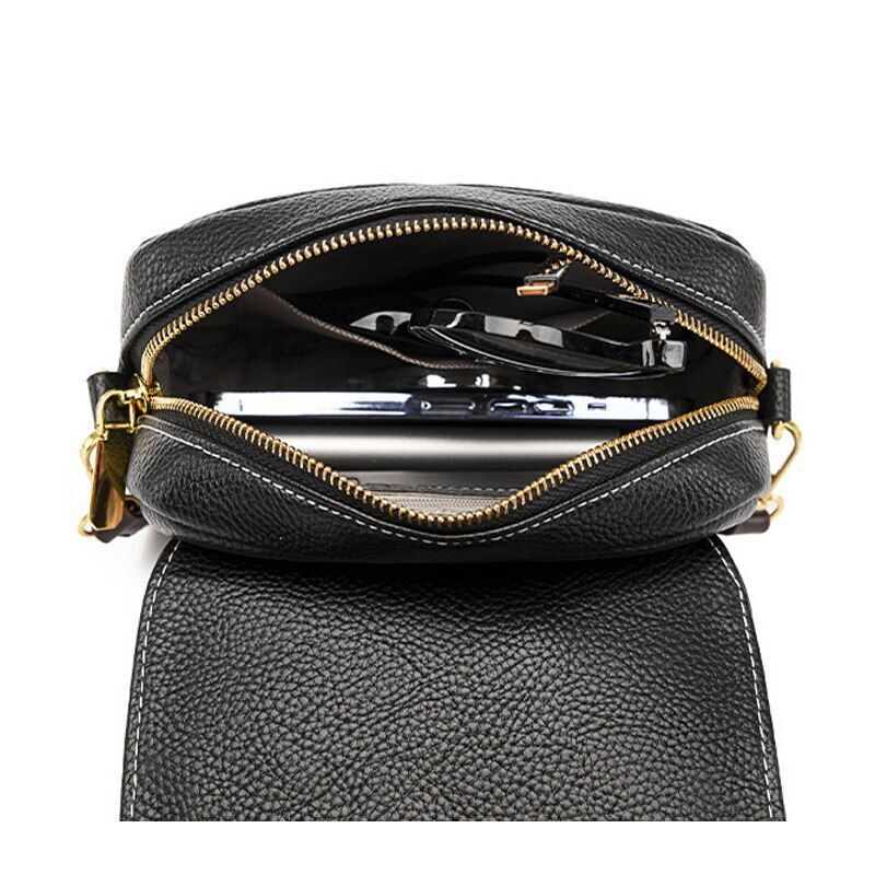 Fashion Bag Shell Sling Handbag Genuine Leather Vintage Shoulder Purse 19*15*7CM
