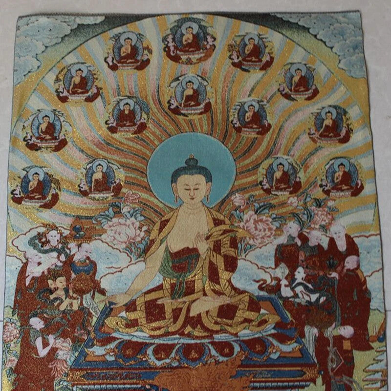 Shakyamuni Buddha Embroidery Portrait Cross Stitch Buddha Hanging Paintin