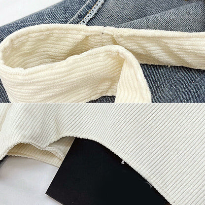 Striped Corduroy Shoulder Bag Hasp Messenger Bag Solid Color Underarm Bag Casual