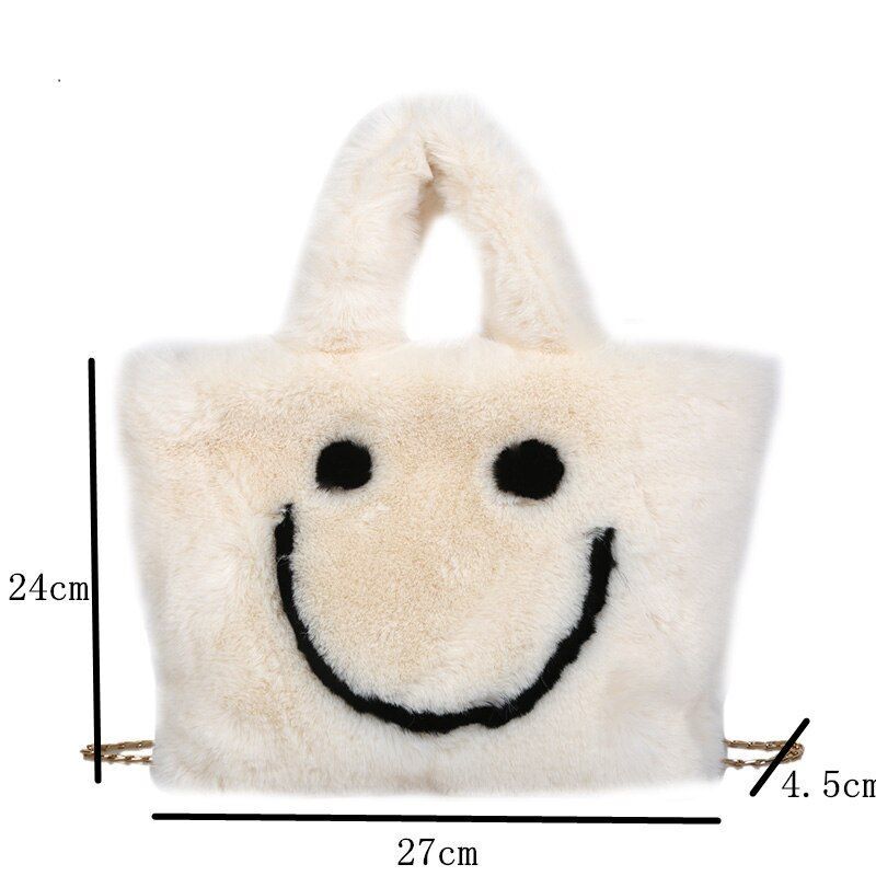 Women Smiley Handbag Buckle Shoulder Bag Soft Party Little Tote Purse Crossbody