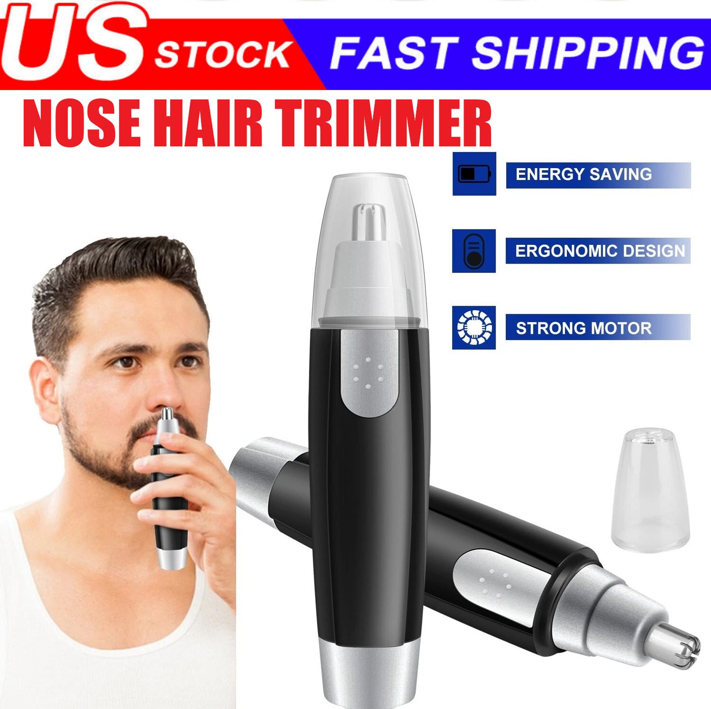 Electric Nose Ear Hair Trimmer Face Eyebrow Mustache Beard Shaver Clipper Unisex