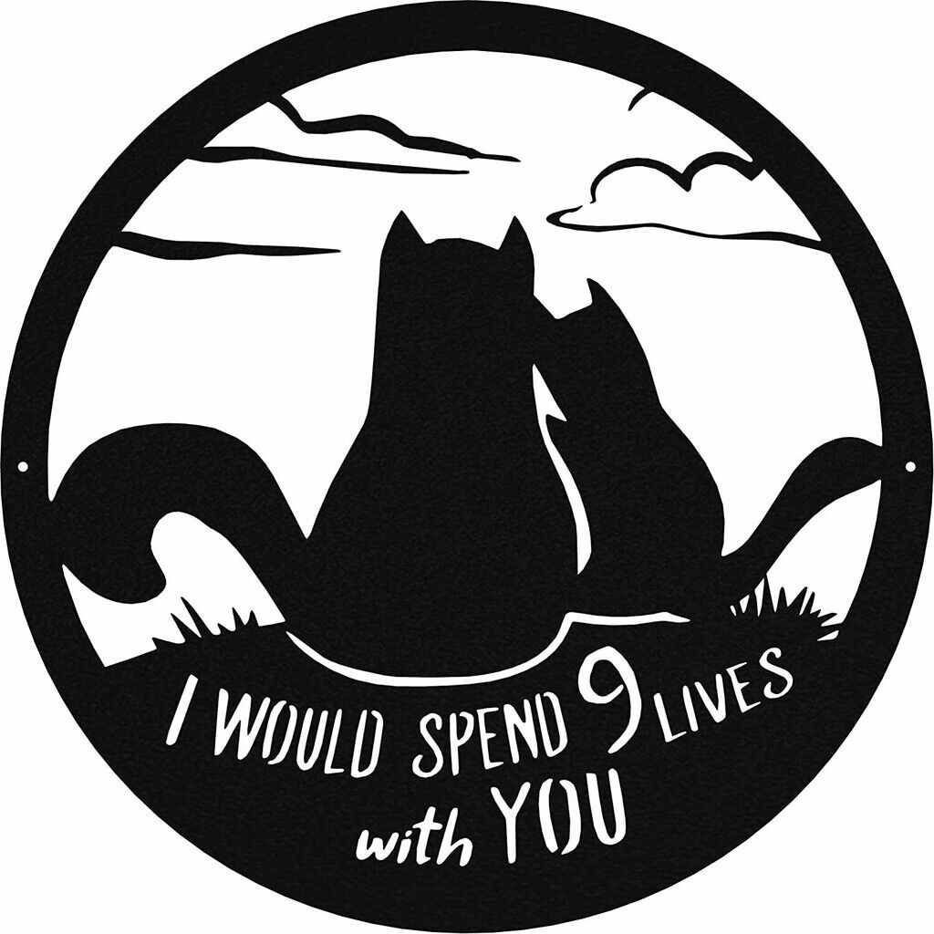 Metal Wall Art - Cat 9 Lives Crafts Metal Artwork Wall Stickers Shape Decoration