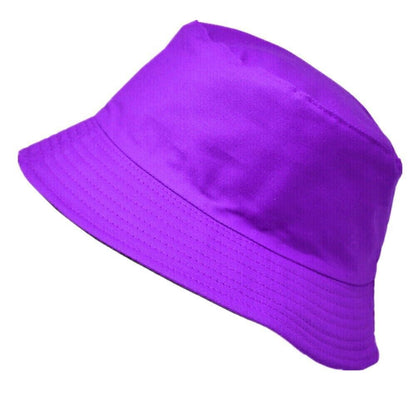 Unisex 100% Cotton Bucket Hat Boonie Hunting Fishing Outdoor Reversible Cap