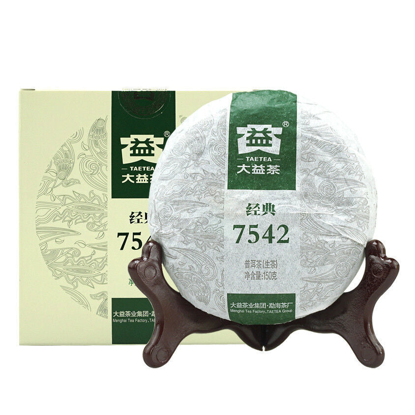 150g, Yunnan Menghai 1701 Dayi "7542" UNCooked Pu Erh Tea Cake,puer raw er tee
