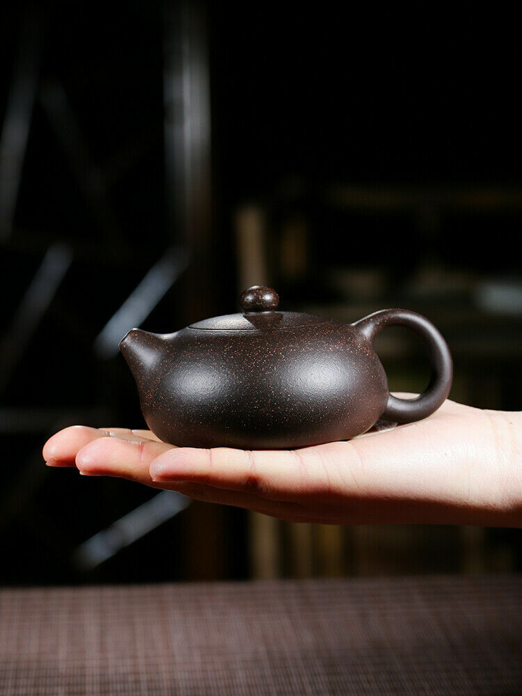 Marked Xishi Tea Pot Real Yixing Zisha Black Galaxy Clay Pot Handmade Ball Holes