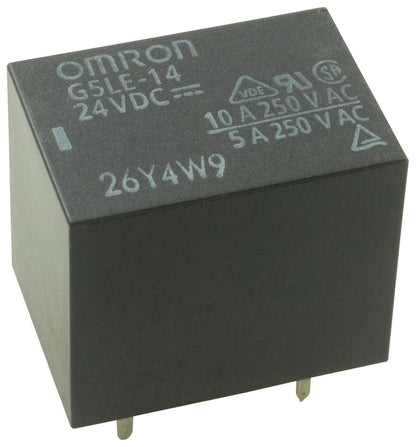 24VDC 10A General Purpose Relay SPDT (1 Form C) PC Pins / Through Hole (G5LE-14)