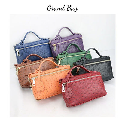 Handbag Ostrich Pattern Leather Bag Women Clutch Party Purse Ostrich Bag Chain