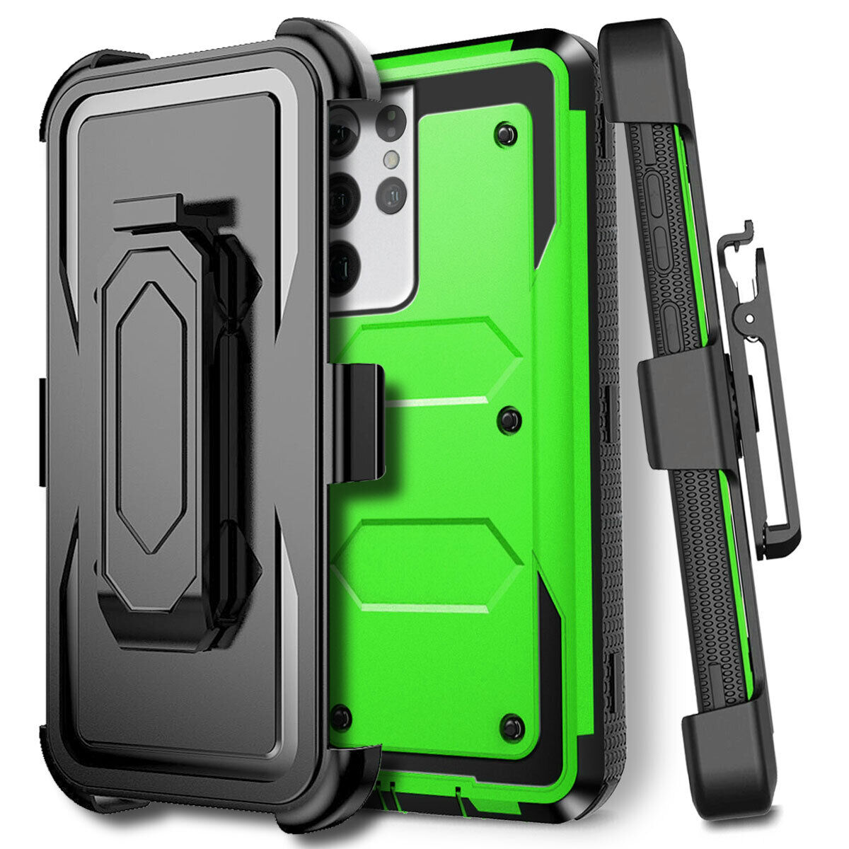 For Samsung Galaxy S21 Ultra/+/FE 5G Case Shockproof Clip Stand Cover Accessory