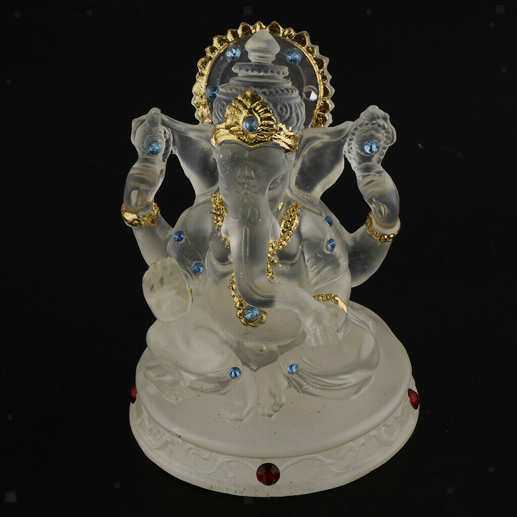 Blessing Statue Lord Ganesh Elephant God Resin Small Sculpture Ornament