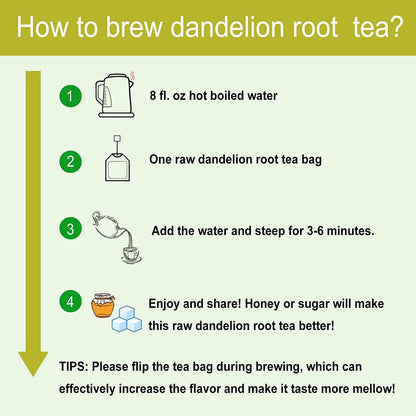 TEARELAE Natural Raw Dandelion Root Tea Bags 2.5g x 50 Count