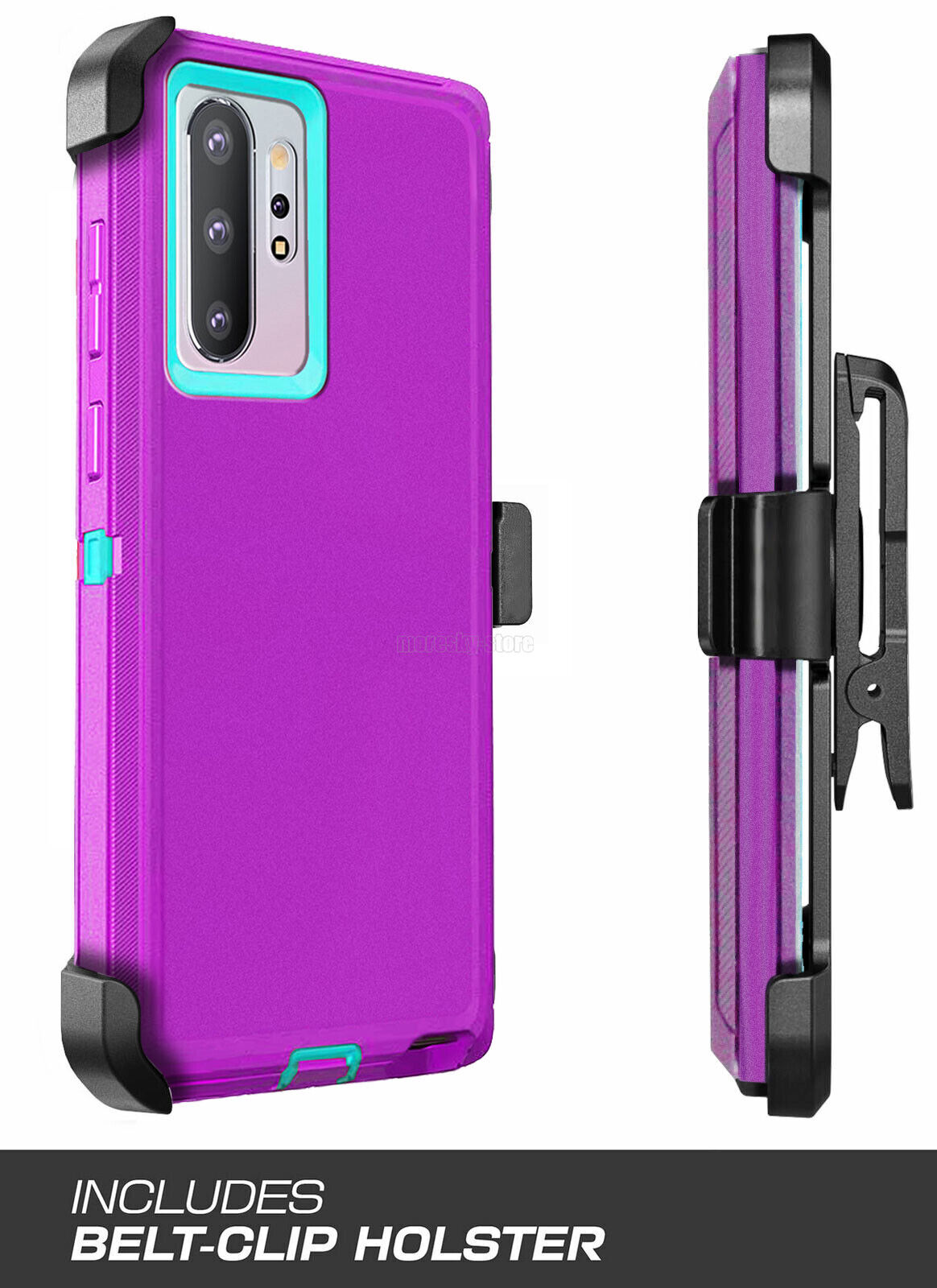 For Samsung Galaxy Note10 Plus Heavy Duty Rugged Hard Soft Case / Clip Holster