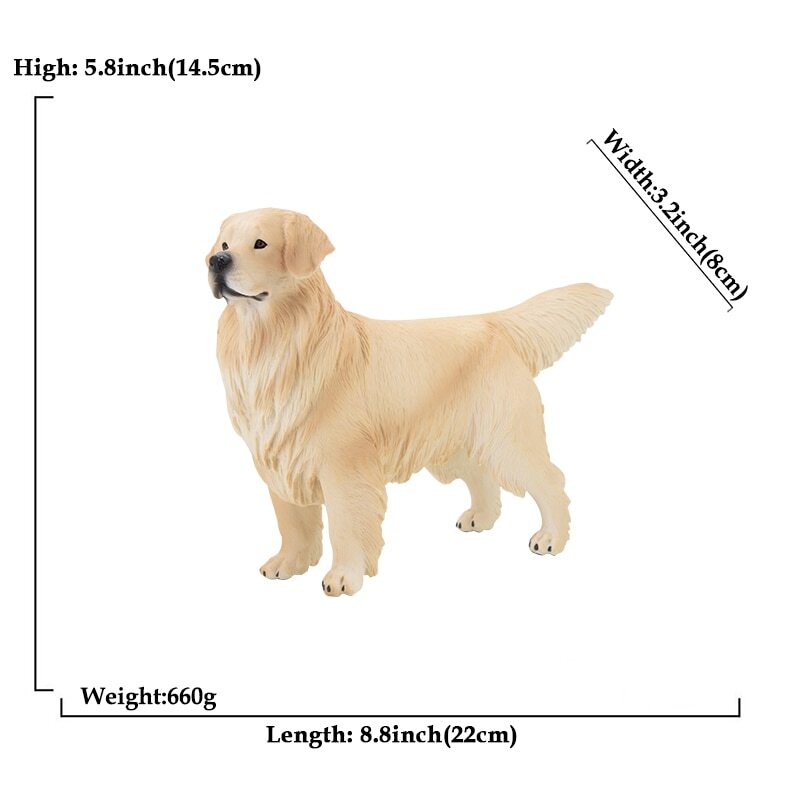 Realistic Large Dog Figures Playset Golden Retriever Figurines Educational Toy