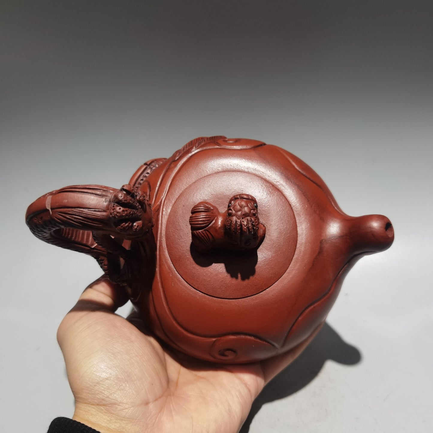 Chinese Yixing Zisha Clay Exquisite Dragon Statue Zisha Teapot Tea Set