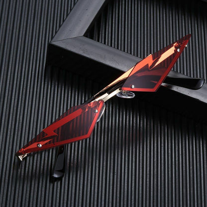 Sunglasses Diamond Shape Retro Sun Glasses UV400 Trendy Narrow Frame Streetwear