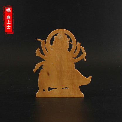 Tibetan Buddhism Hand Carved Wood Statue Car Decoration Marici Bodhisattva