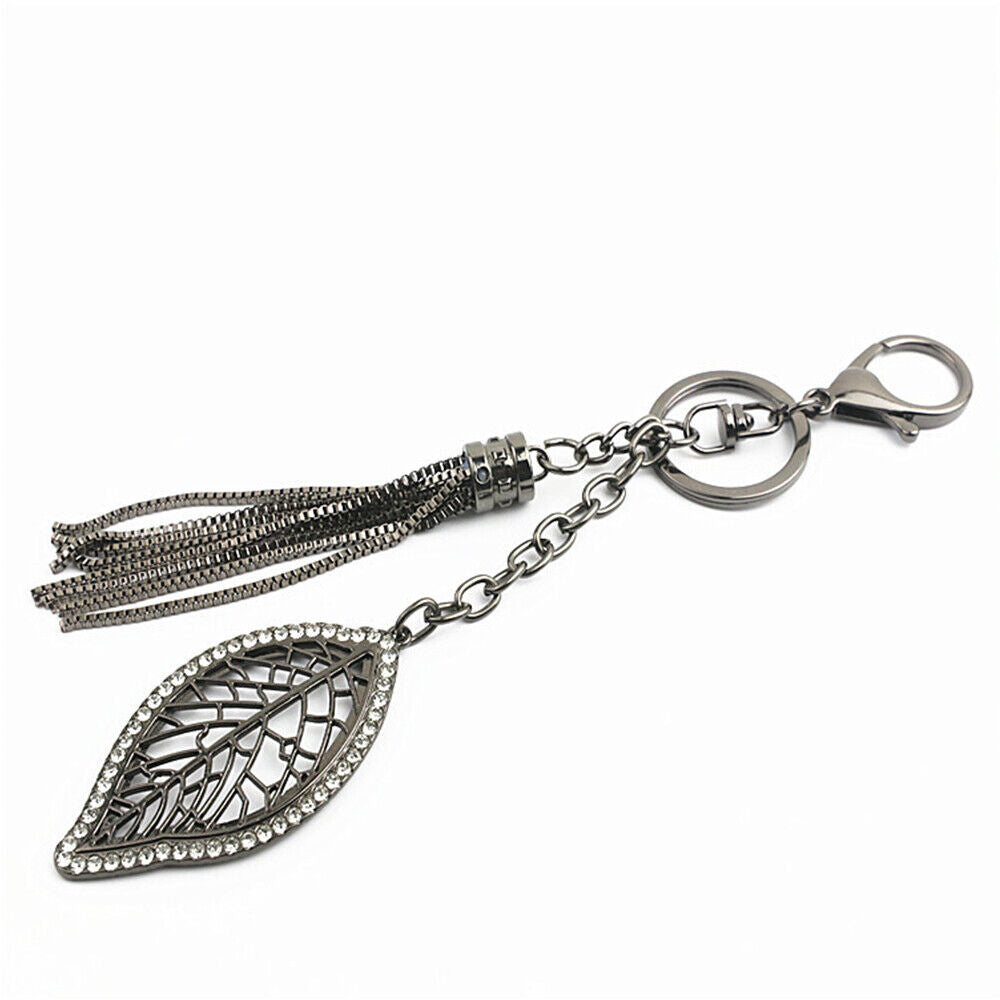 Leaf Shape Keychain Bag Hanging Ornament Tassel Chain Decorative Bag Pendant