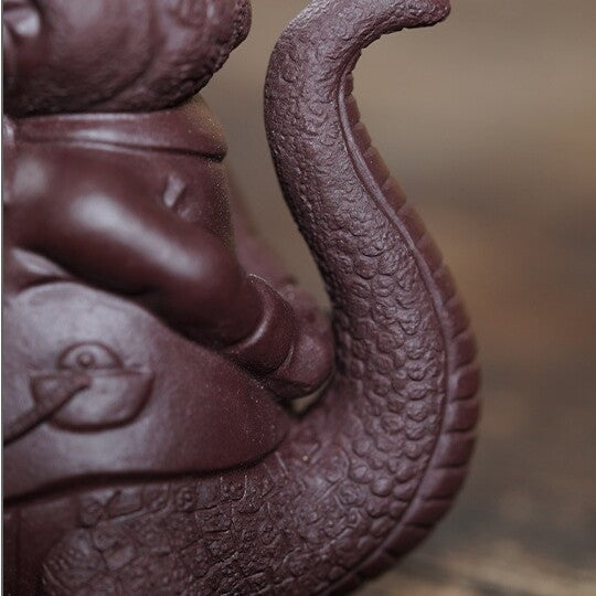 Handmade Artware Alligator Gentleman Statue Yixing Zisha Purple Clay Tea Pet New