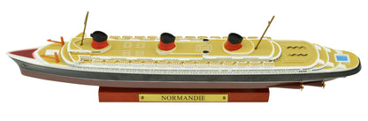 ATLAS 1:1250 Normandie Cruise Ship Model With Solid Wood Base Boat Toy Finished