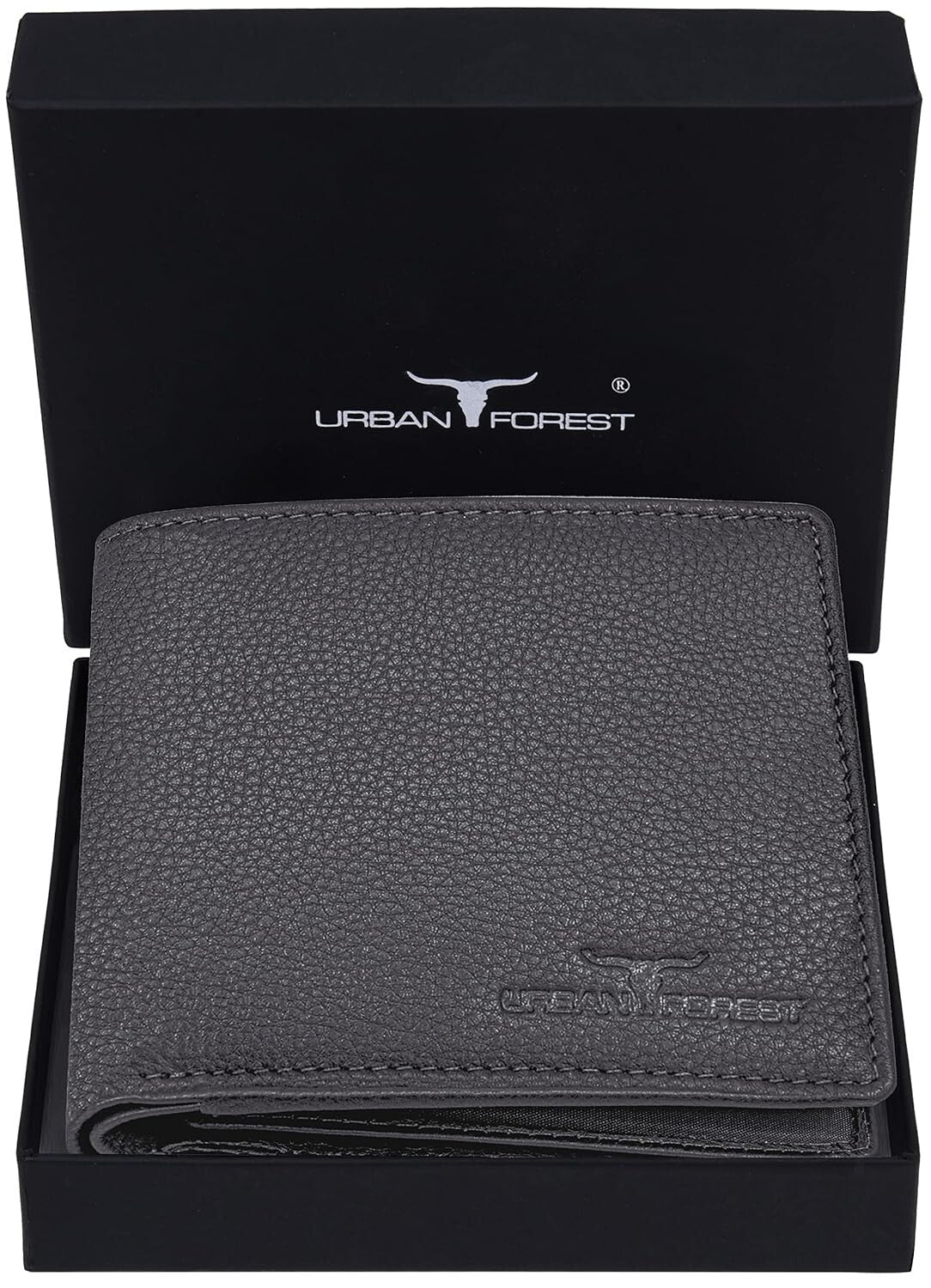 New Grey Bi-Fold Leather Men's Wallet RFID Protection Gift Item