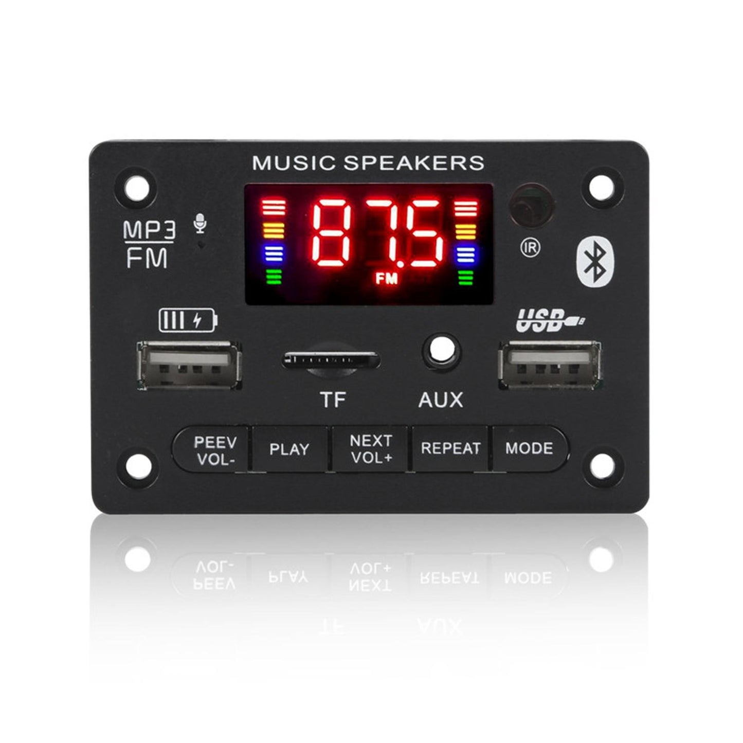 FM Bluetooth Car Audio MP3 Decoder Board With Remote Control & 4* Cable Core