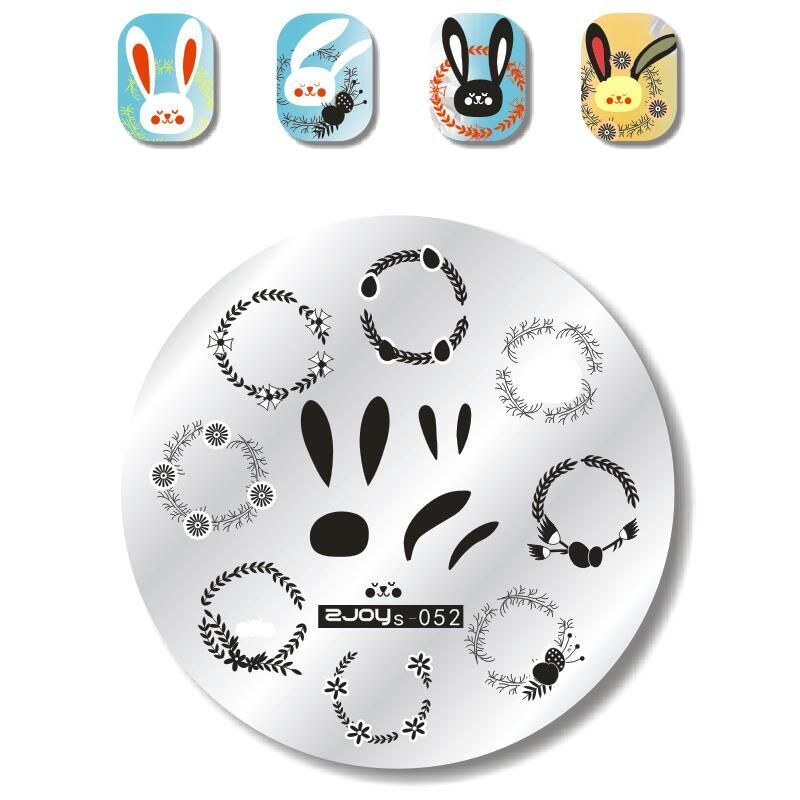 Nail Art Tools Stamping Stainless Steel Designs Shiny Pattern Stencils 5.5x5.5cm