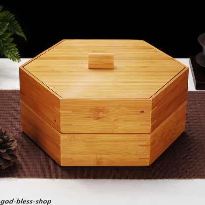 Bamboo Box For Pu'er Tea Cake Canister Jar For Loose Tea Multi-functional Box