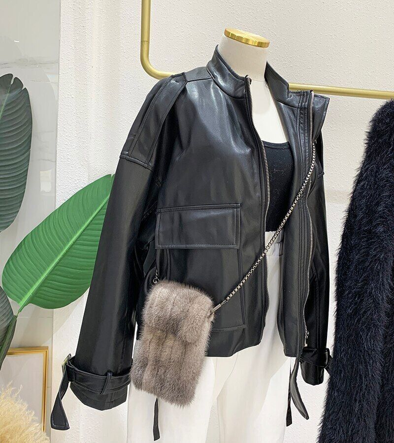 Mini Mink Hair Crossbody Small Bag Women's Shoulder Mobile Phone Bag