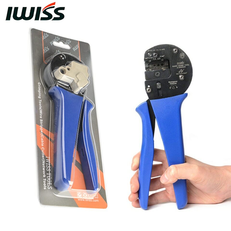IWISS Hand Crimping Plier Tools A0540HX Crimper for 0.14mm2-4.0mm2 AWG26-12