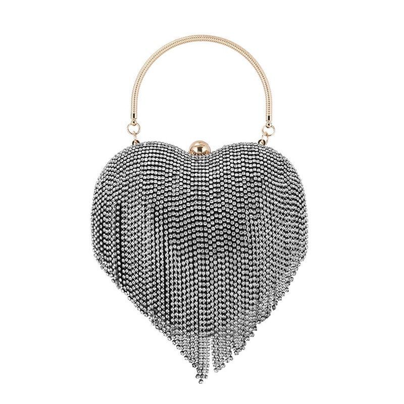 Rhinestone Evening Bag Silver Clutch Fashion Wedding Purses Wallets 17*7*23.5 CM