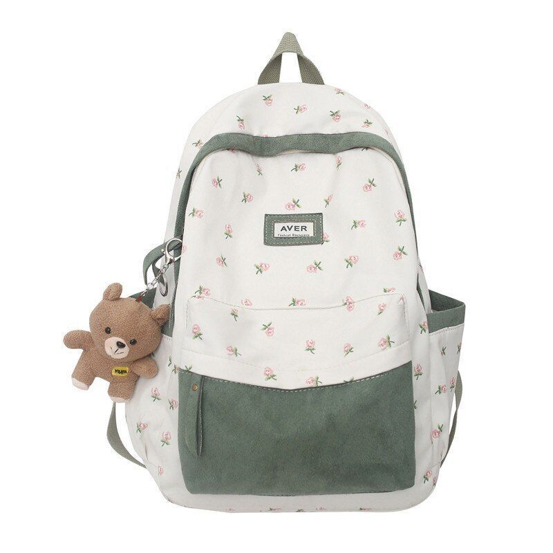 Nylon Bag Laptop Cute Flannel Backpack Traveling Light Student Bags 30*14*44 CM