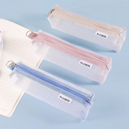 Makeup Pouch Lipstick Brush Storage Bags Transparent Mesh Traveling Cosmetic 1PC