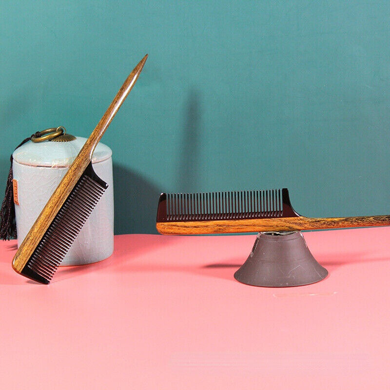 Antistatic Natural Rat Tail Comb Black Buffalo Comb Wooden Hair Comb