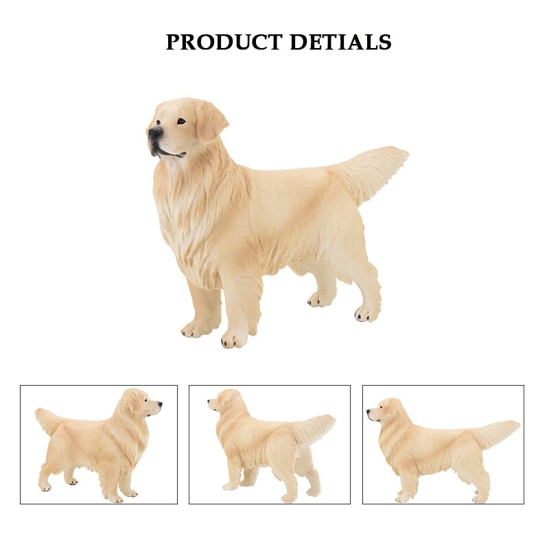 Realistic Large Dog Figures Playset Golden Retriever Figurines Educational Toy