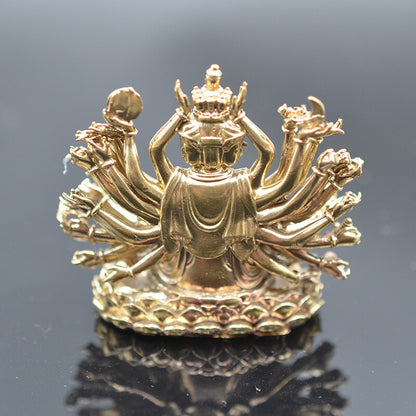 Thousand-hand Bodhisattva Brass Cundi Guanyin Bodhisattva Buddhism Statue Decor