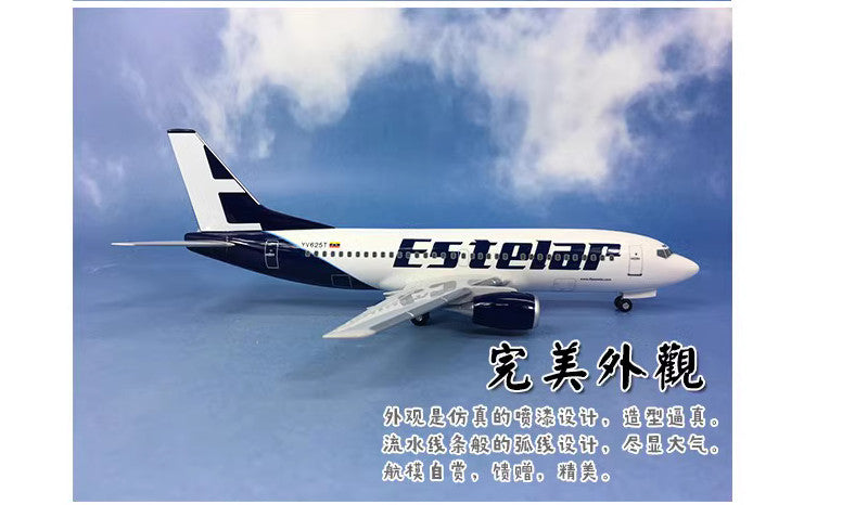 26CM 1:130 Risesoon Estelar Boeing 737-300 Passenger Airplane ABS Plastic Model
