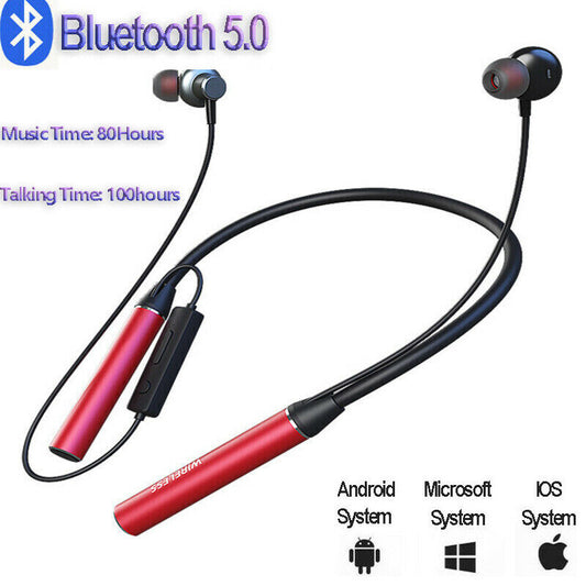 Bluetooth 5.0 Neckband Headset Wireless Earphone Headphone for iPhone LG Samsung