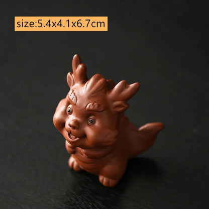 Chinese Zodiac ZishaTea Pet Animal Statue Decoration Handmade Sculpture Tea Set
