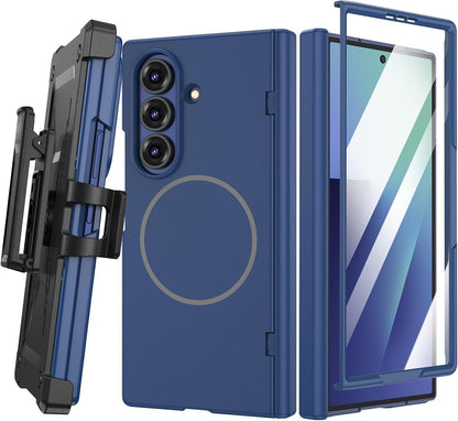for Z Fold 7 Magnetic Case with Belt Clip Holster, [Compatible with Magsafe] [Te