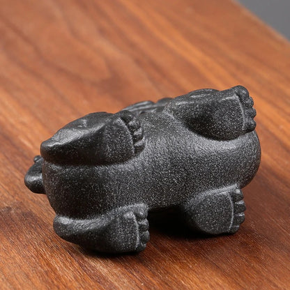 9cm Natural Handmade Stone Kylin Chinese Mascot Statue Tea Pet Sculpture Crafts
