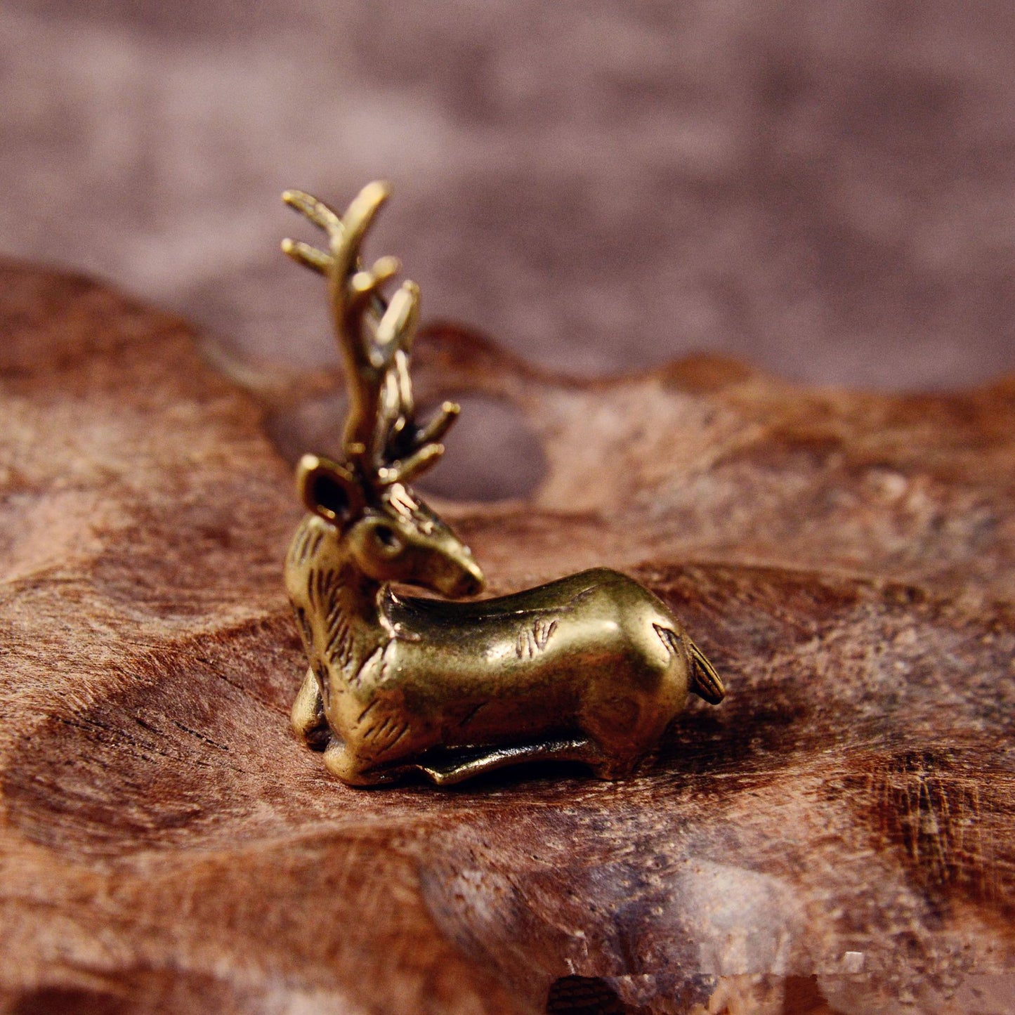 Brass Deer Statue Fawn Figurine Home Desktop Decor Gift Tea Pet Ornaments