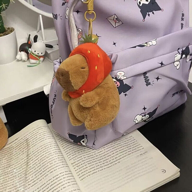 Capybara Plush Keychain Cute Bag Pendant Creative Fluffty Animals Keyring Doll