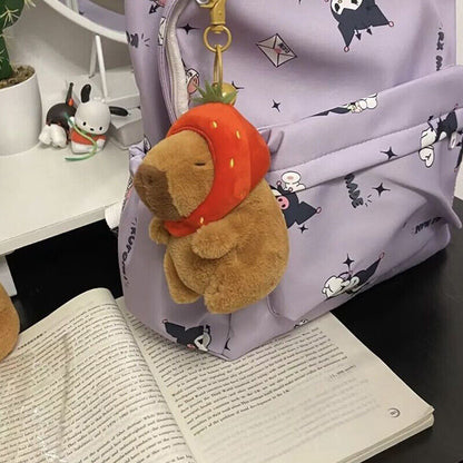 Capybara Plush Keychain Cute Bag Pendant Creative Fluffty Animals Keyring Doll
