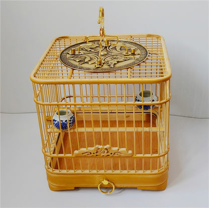 Exquisite Handmade Chinese Bamboo Wood Bird Cage Birdcage
