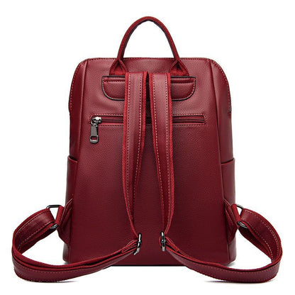 Genuine Leather Backpacks Travel Bag Business Bag School Softback Multicolor 1PC