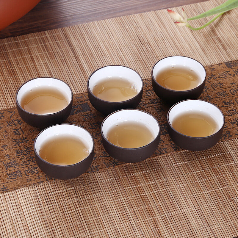 6pcs/lot Kungfu Tea Cup Puer Cups 25ml / 50ml Chinese Purple Clay Porcelain Cups
