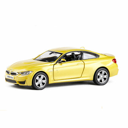 BMW M4 1:36 Diecast Model Car Toy Vehicle Pull Back Gifts for Kids Boys Gold