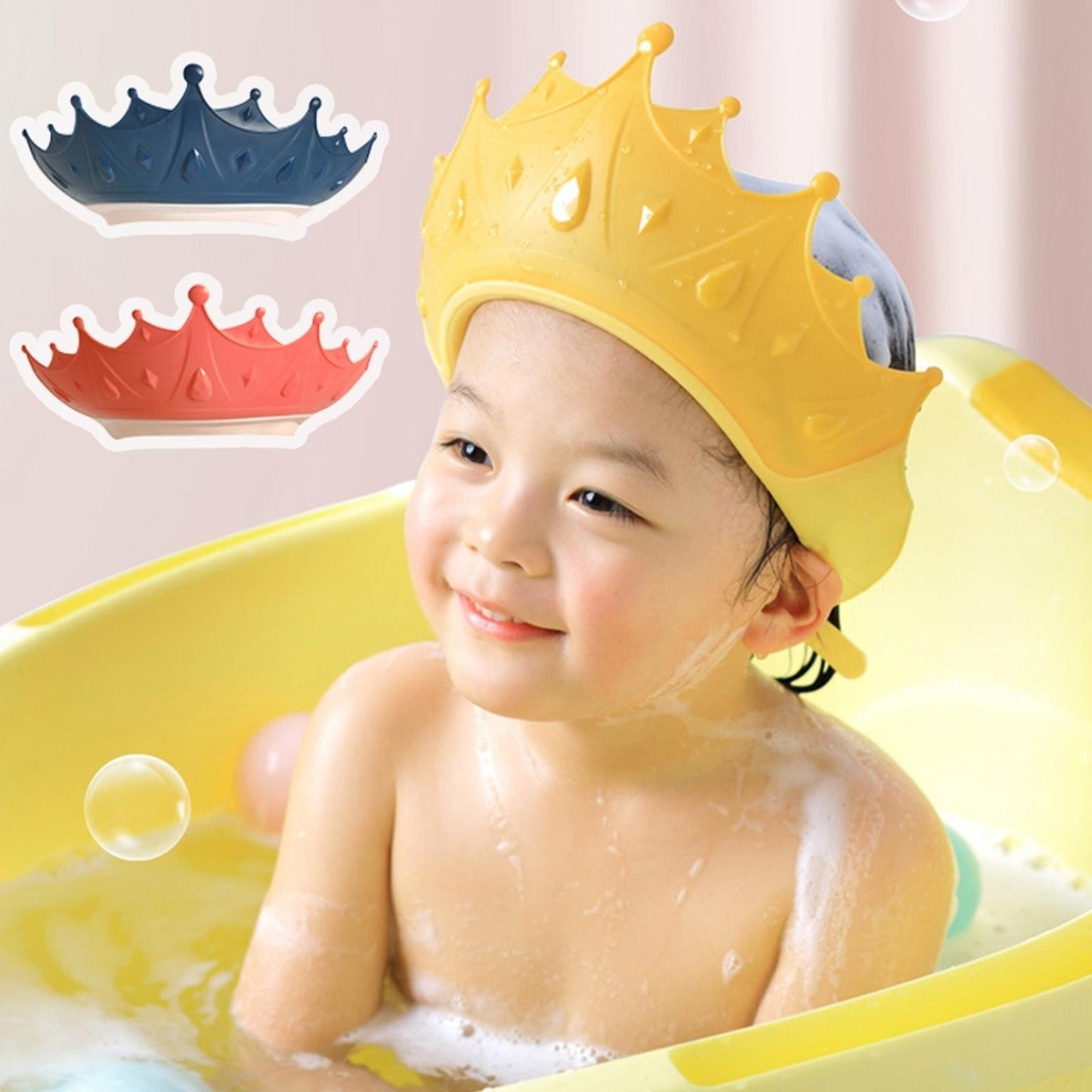 Adjustable Baby Ear Protection Safe Children Shower Head Cover Crown Wash Cap ll